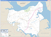 King George County Wall Map Basic Style